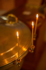 Burning church candles
