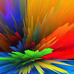 Abstract 3D explosion illustratoin. Colorful graphic design. Hight resolution  creative  background.
