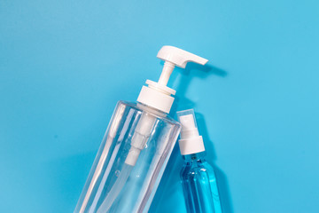 Hand Sanitizer and alcohol spray for hand hygiene corona virus protection.