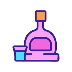 cognac bottle glass icon vector. cognac bottle glass sign. color contour symbol illustration