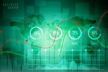 2d rendering Stock market online business concept. business Graph 