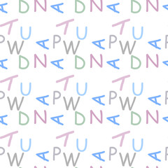 Seamless pattern with alphabet letters.Gift wrapping paper. Bed sheets and interior. School and learning theme.