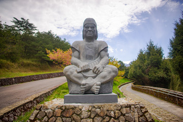 The indigenous Wulu Bunun warrior statue, Yushan National Park,  Taiwan