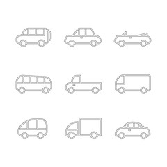 Car transport icon set