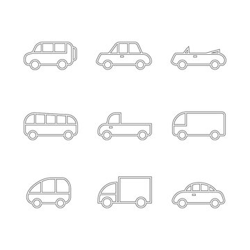 Car transport icon set