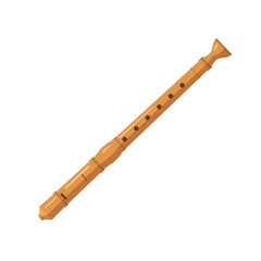 Block flute flat icon. Woodwind instruments, concert, performance. Musical instruments concept. illustration can be used for topics like music, leisure, culture