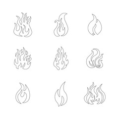 Fire frame icon set