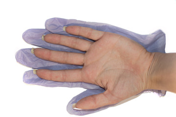 medical gloves balloons protection rubber silicone nitrile fingers white blue cyan purple lilac