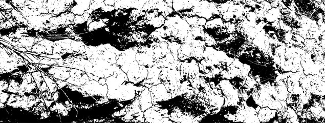 Distressed overlay texture of rough surface, dry soil, cracked ground. Grunge background. One color graphic resource.