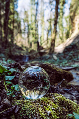 Gorge in Haluzice, Slovakia, scene with lens ball
