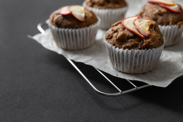  Vegetarian egg-free bakery on dark background with copy space