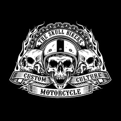 helmet skulls biker vector design
