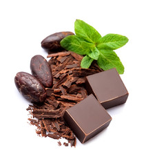 Mix chocolate with fresh mint.