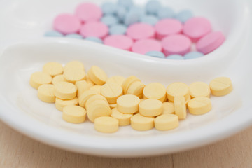 drugs in tablets close up