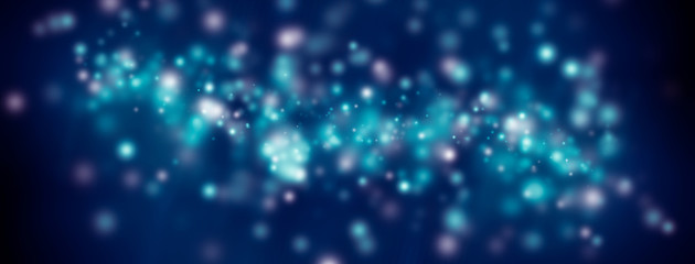 Obraz premium white bokeh blur background / Circle light on blue background / abstract light background