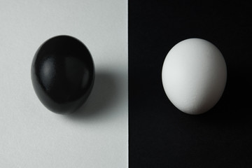 yin and yang with eggs concept