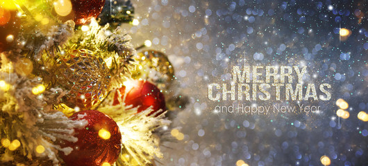 Christmas tree with decoration and lighting