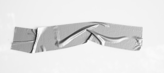 Set of gray tapes on white background. Torn horizontal and different size sticky tape, adhesive...