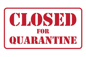 The banner is closed for quarantine in the form of a stamp