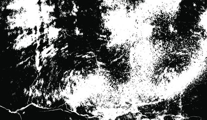 Cracked Surface Grunge Texture Vector. Uneven Overlay. Distressed Grungy Effect. Vector Illustration.Black Isolated on White Background. EPS 10.