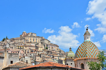 Panoramic view of the old city of Morano Calabro in Italy