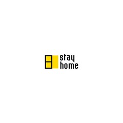 logo window with light vector stay home