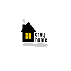sign black house vector stay home