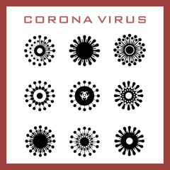 Corona virus outbreak icon set