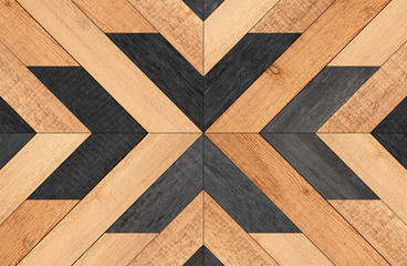Wooden boards texture for background. Wooden wall with geometric pattern.
