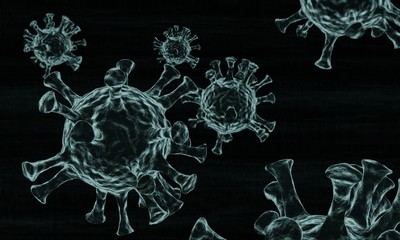 Naklejka premium model 3D covid19 and coronavirus. 
