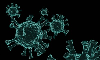 model 3D covid19 and coronavirus. 