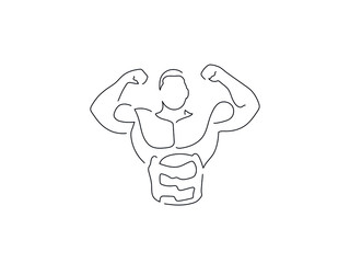 Bodybuilding isolated line drawing, vector illustration design. Sport collection.
