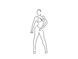 Bodybuilding isolated line drawing, vector illustration design. Sport collection.