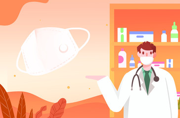 Doctors and masks illustrations
