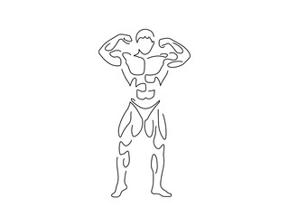 Bodybuilding isolated line drawing, vector illustration design. Sport collection.