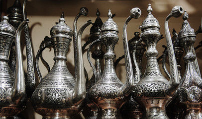 Ottoman style antiques on display at Istanbul's Grand Bazaar, Istanbul, Turkey