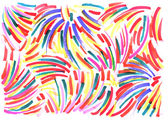 abstract background freehand living materials, colored fireworks on a white background