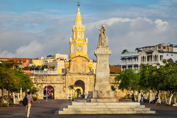 Fototapeta na wymiar .Cartagena – Colombia - Clock Tower Gate .