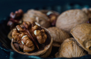 Macro photo Walnut closeup