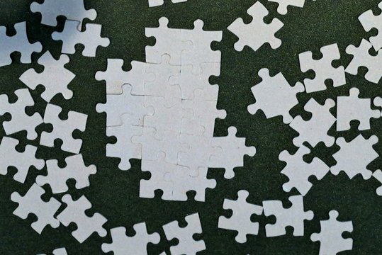 Partially completed jigsaw puzzle 
