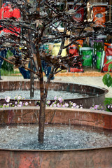 Metal Tree Water Sculpture