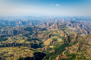 Fototapeta na wymiar Simien Mountains National Park Landscape View, Ethiopia