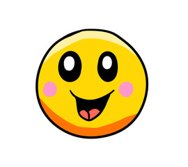 Cartoon Stylized Happy Emoticon