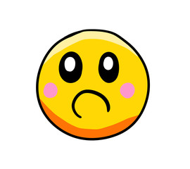 Cartoon Stylized Sad Emoticon