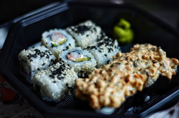 Creamy shrimp and volcano roll