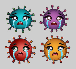 Coronavirus with crying face