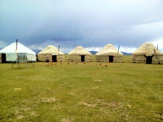 Fototapeta na wymiar Kyrgyzstan Son kul yurt