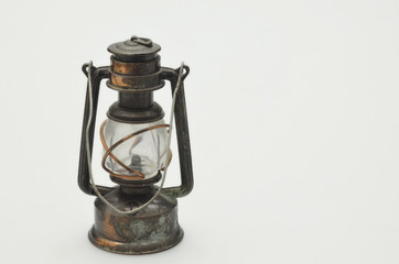 Retro Oil lamp, isolated on white  Background, horizontal
