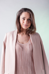 Fototapeta premium Young and nice business girl with is smiling