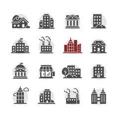 Architecture city vector icon set